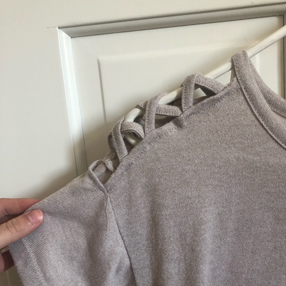 Beige Top with Sleeve Detail